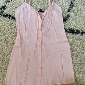 Button up light pink summer dress